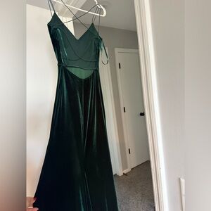 Windsor Deep Green Backless Velvet Dress